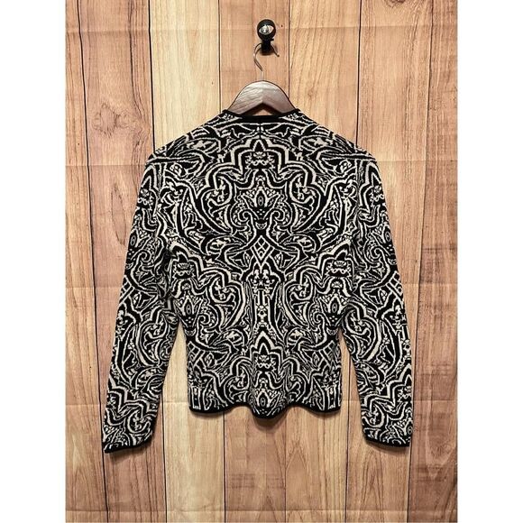 Colette Mordo for Sanitra M black white geometric Silk sweater - Picture 5 of 5